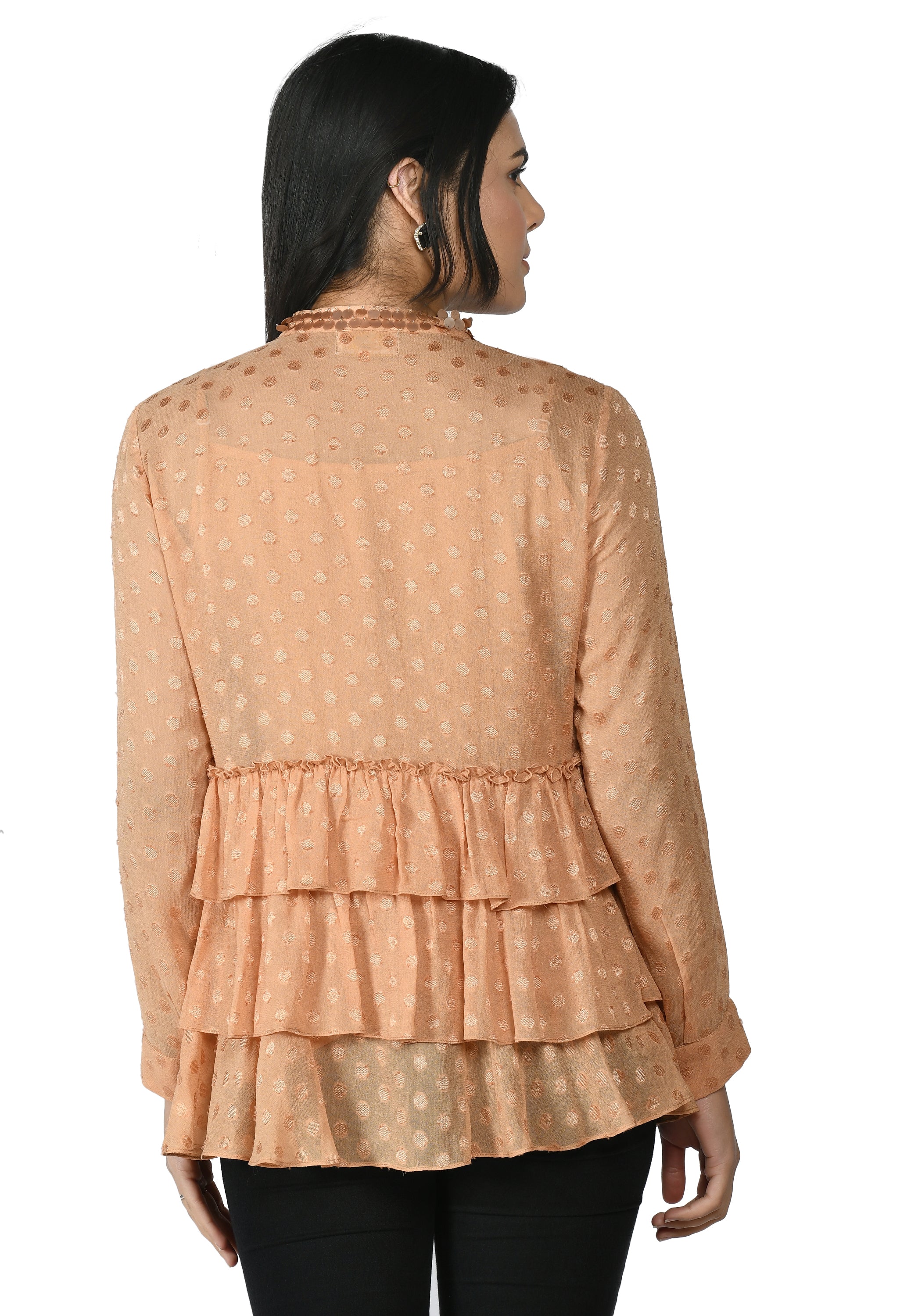 Almond Brown Three Layer Top | Women Brown Tops Online